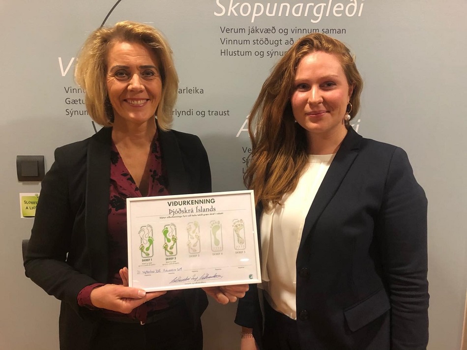 Margrét Hauksdóttir forstjóri Þjóðskrár Íslands og Hildur Harðardóttir sérfræðingur Umhverfisstofnunar.